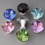 Inset Glass Knobs [Argent]