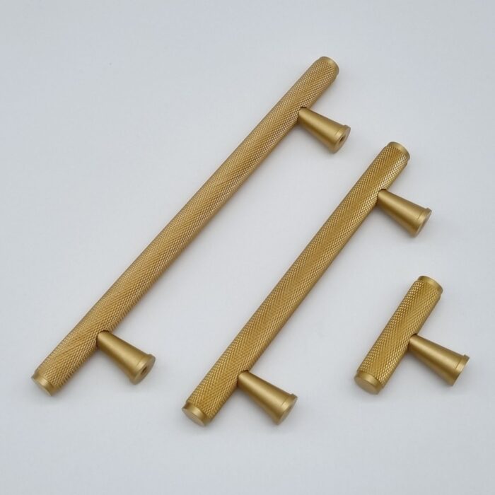 Solid Brass Knurled T Bar Handles [Moleté] - Image 2