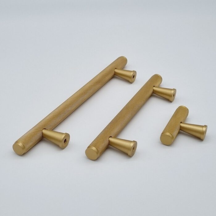 Solid Brass Knurled T Bar Handles [Moleté] - Image 3