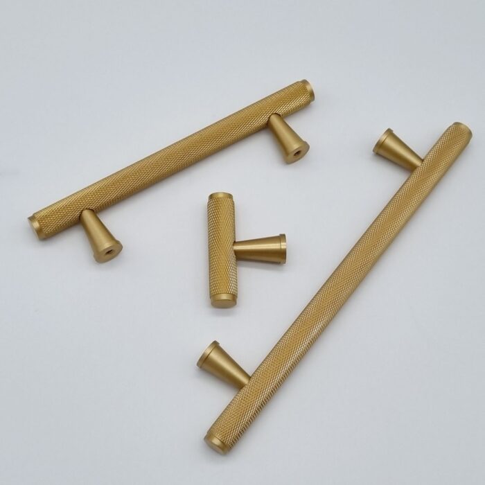 Solid Brass Knurled T Bar Handles [Moleté] - Image 4