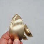 Half Round Cup Handle [Selo] – Brushed Brass, CC = 76mm [SECONDS] - Image 2