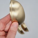 Half Round Cup Handle [Selo] – Brushed Brass, CC = 76mm [SECONDS] - Image 3