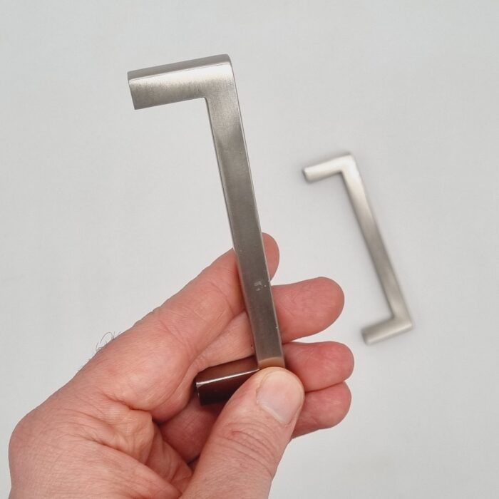 Slim Square Bar Handles [Kaita] – Brushed Nickel, CC = 96mm [SECONDS] - Image 4